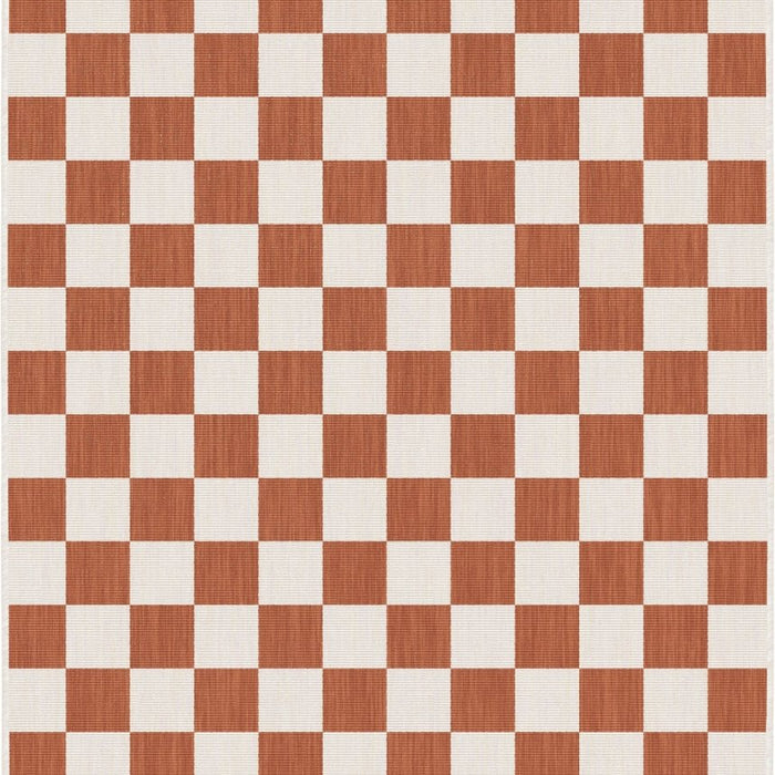 Buitenkleed Level blokken - checkerboard - roest - Interieur05