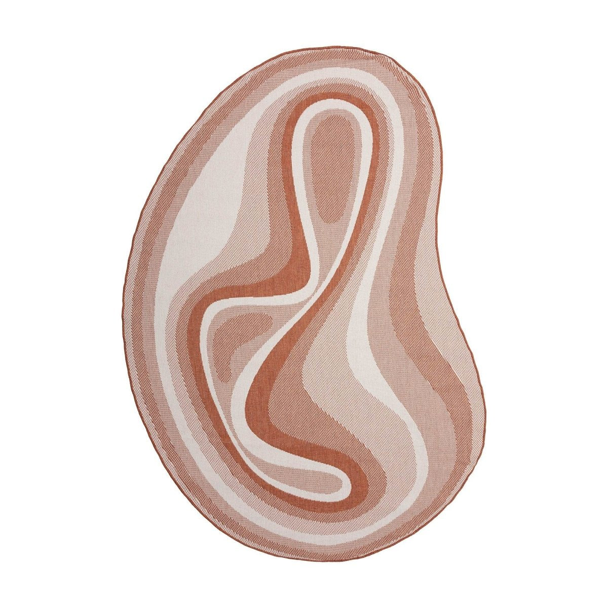 Interieur05 Organisch gevormd buitenkleed Loop Stone Roest