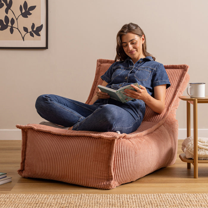 icon Dolce Lounge Zitzak - Ribfluweel - Oudroze