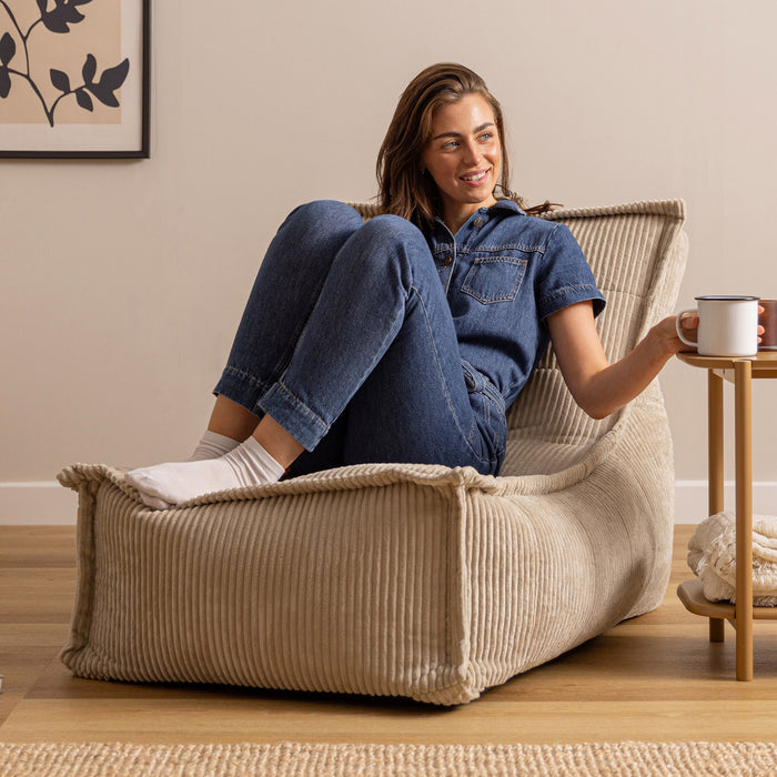 icon Dolce Lounge Zitzak - Ribfluweel - Beige