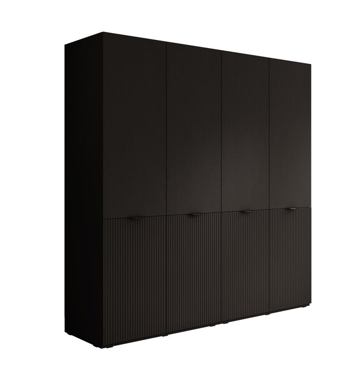 Meubella - Kledingkast Shelton - Zwart 2 - 202 cm