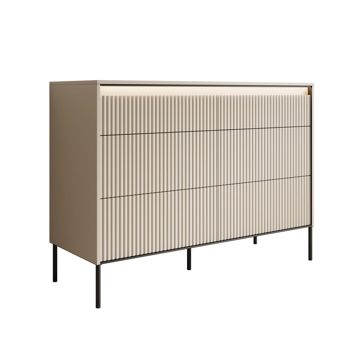 Meubella - Ladekast Timoteo - Beige - 130 cm