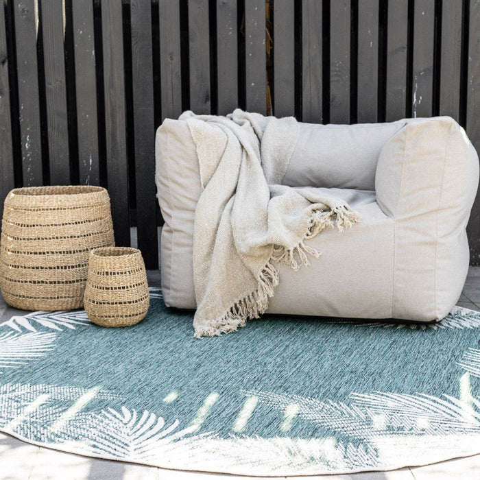 Rond Buitenkleed Leaf - Groen - dubbelzijdig - EVA Interior