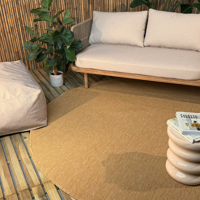 Rond buitenkleed Tone geel|okergeel - Interieur05 - 200 x 200 cm