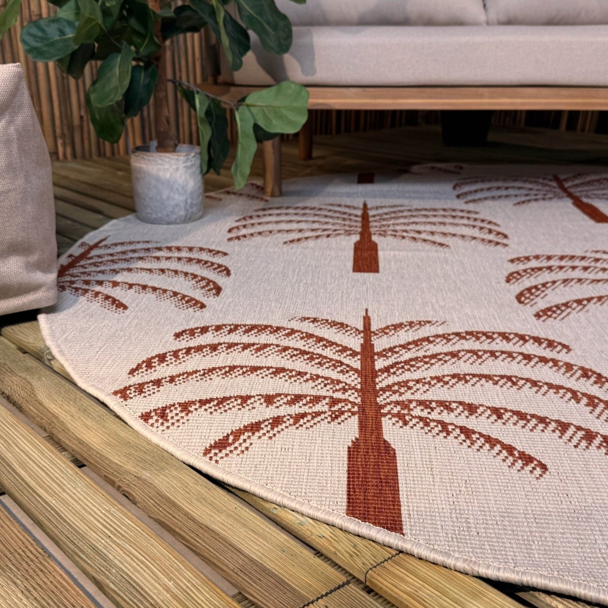 Rond buitenkleed Oase roest - Interieur05 - 200 x 200 cm