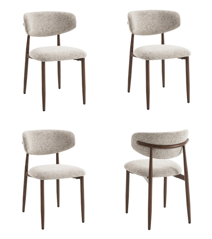Celia - Eetkamerstoelen Set van 4 - Bruin Walnoot