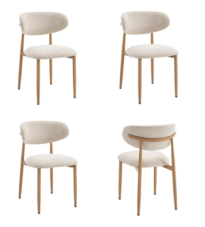 Celia - Eetkamerstoelen Set van 4 - Beige Naturel
