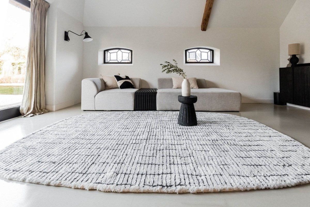 Interieur05 Vloerkleed Rectangle Edge Creme wit|Zwart - 200 x 290 cm