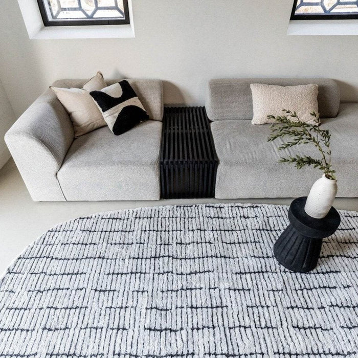 Interieur05 Vloerkleed Rectangle Edge Creme wit|Zwart - 200 x 290 cm