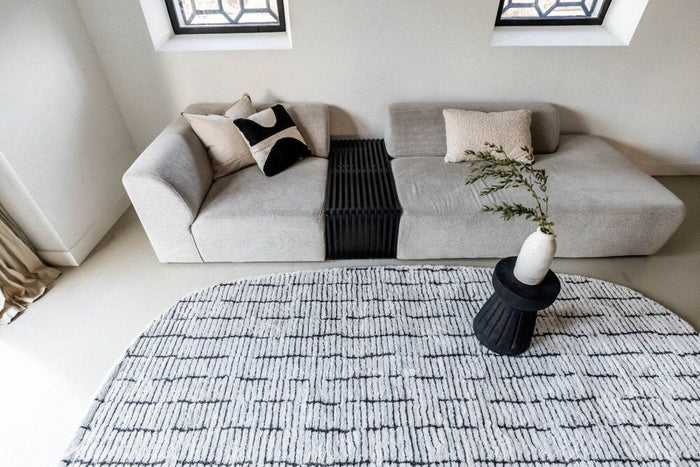 Interieur05 Vloerkleed Rectangle Edge Creme wit|Zwart - 160 x 230 cm