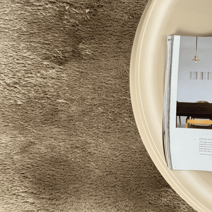 Organisch hoogpolig vloerkleed Odelia bruin|taupe - Interieur05