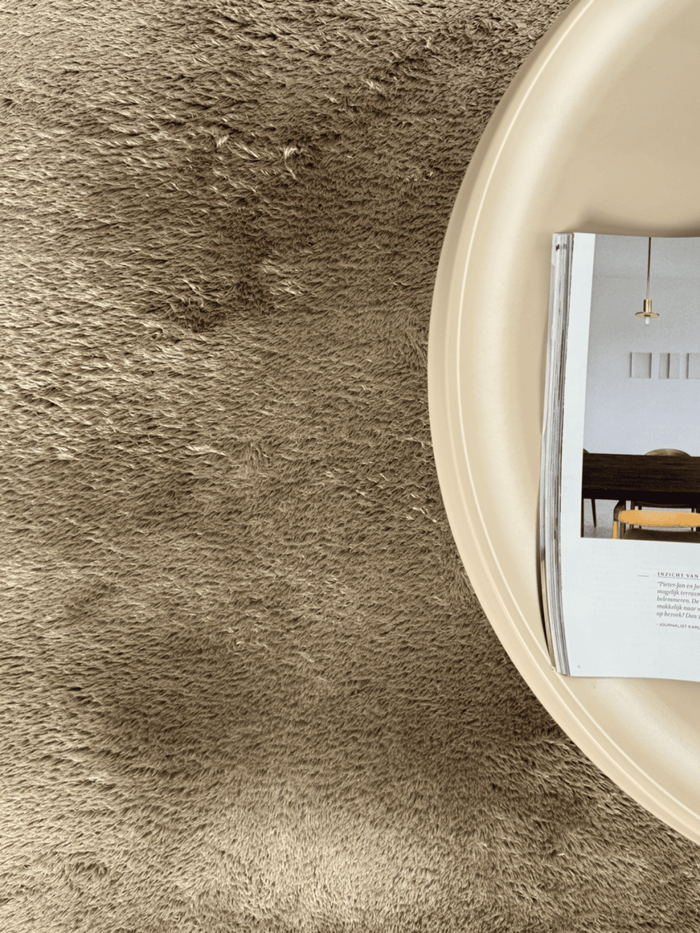 Organisch hoogpolig vloerkleed Odelia bruin|taupe - Interieur05