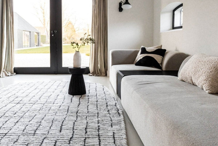 Interieur05 Vloerkleed Rectangle Edge Creme wit|Zwart - 160 x 230 cm