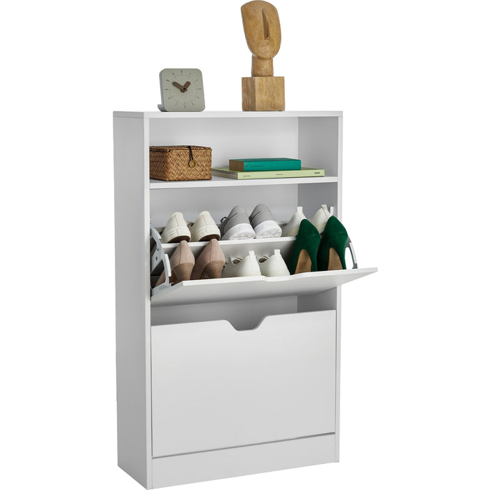 tectake® Schoenenkast Calea met 2 kantelvakken voor 12 paar schoenen