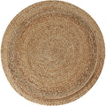 tectake® Handgeweven tapijt Glim van jute, boho-stijl, rond Ø 60 cm