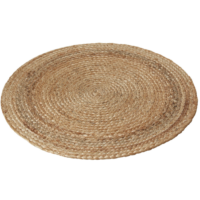 tectake® Handgeweven tapijt Glim van jute, boho-stijl, rond Ø 60 cm