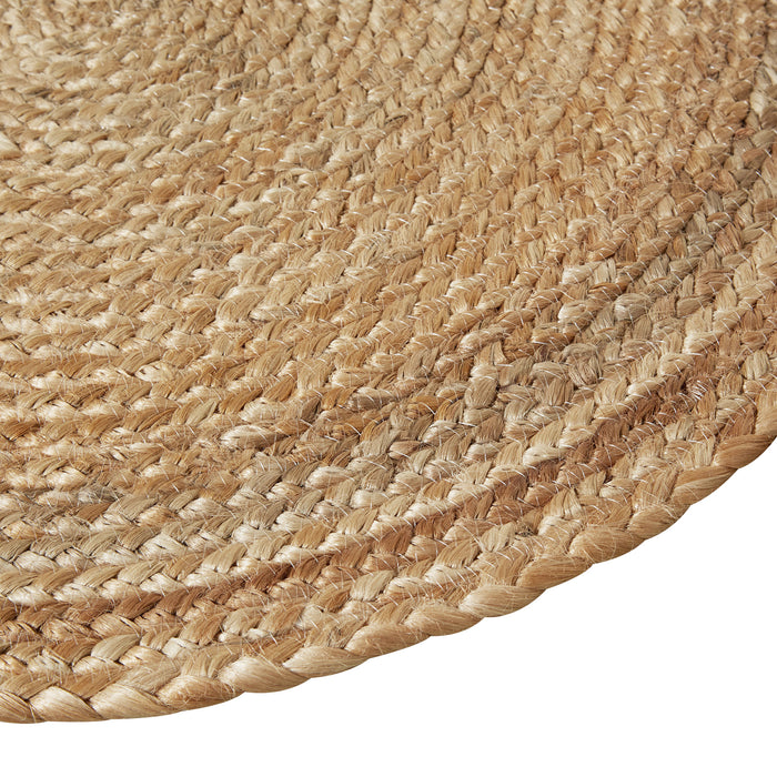 tectake® Handgeweven tapijt Glim van jute, boho-stijl, rond Ø 60 cm