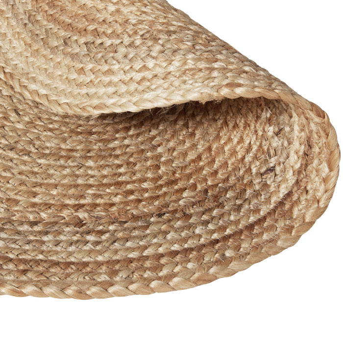 tectake® Handgeweven tapijt Glim van jute, boho-stijl, rond Ø 60 cm