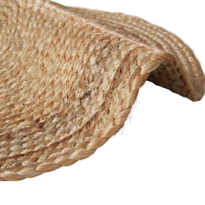 tectake® Handgeweven tapijt Glim van jute, boho-stijl, rond Ø 60 cm