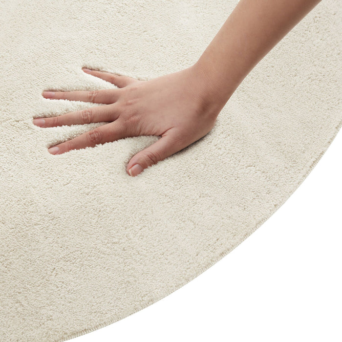 tectake® Kortpolig vloerkleed Soft Zone Ø 120 cm - Crème