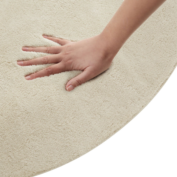 tectake® Kortpolig vloerkleed Soft Zone Ø 120 cm - Beige