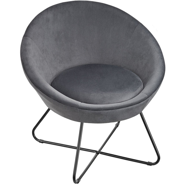 tectake® Loungestoel Centera, gestoffeerd, rond