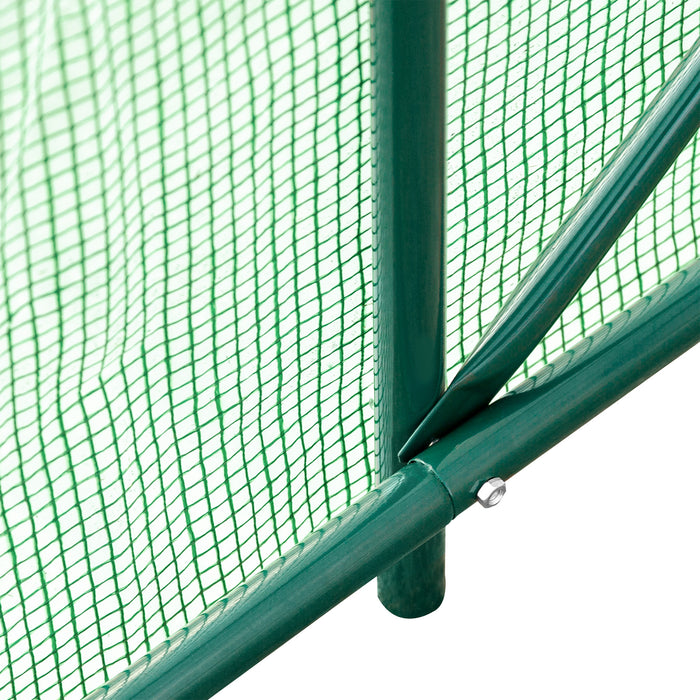 tectake® Foliekas in tunnelvorm met 6 ramen 343x200x200cm - Groen