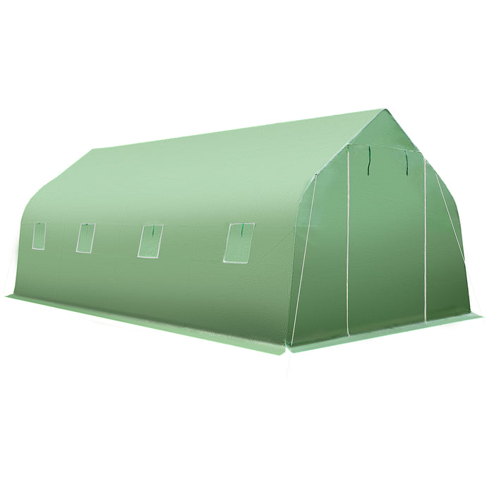 tectake® Foliekas in tentvorm met 8 ramen 600x300x205 - Groen