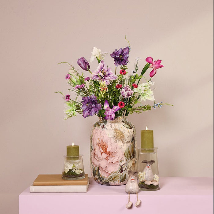 Countryfield vaas Peony  roze|wit