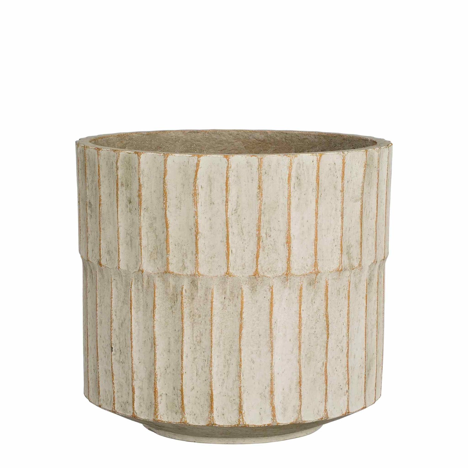 Mica Decorations Bloempot Apiro - 24.5x24.5x22 cm - cement - Gebroken Wit