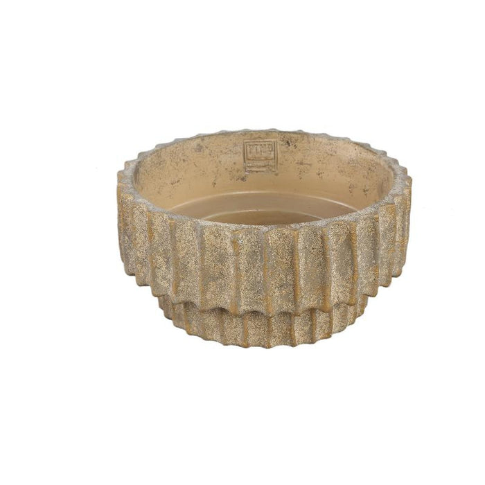 PTMD Bloempot Mitty - 25x25x12 cm - Cement - Bruin