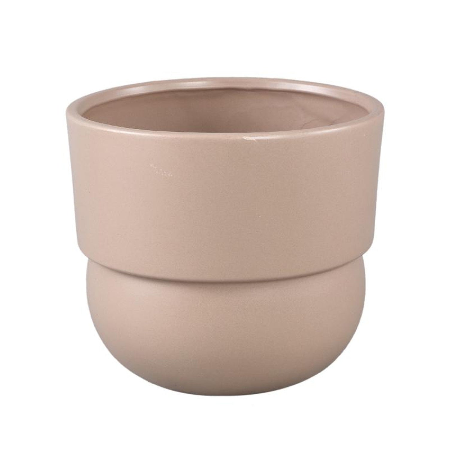 PTMD Bloempot Carolinee - 17x17x15 cm - Keramiek - Beige