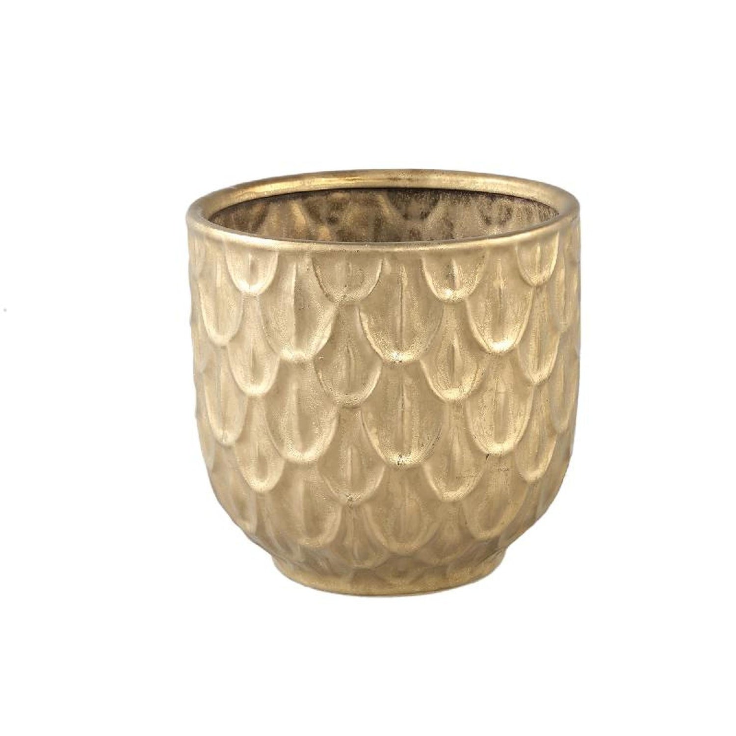 PTMD Bloempot Kobee - 18x18x18 cm - Keramiek - Goud