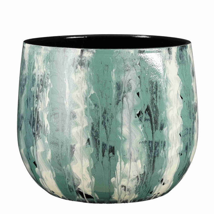 Mica Decorations Bloempot Nigel - 33x33x28 cm - Terracotta - Petrol