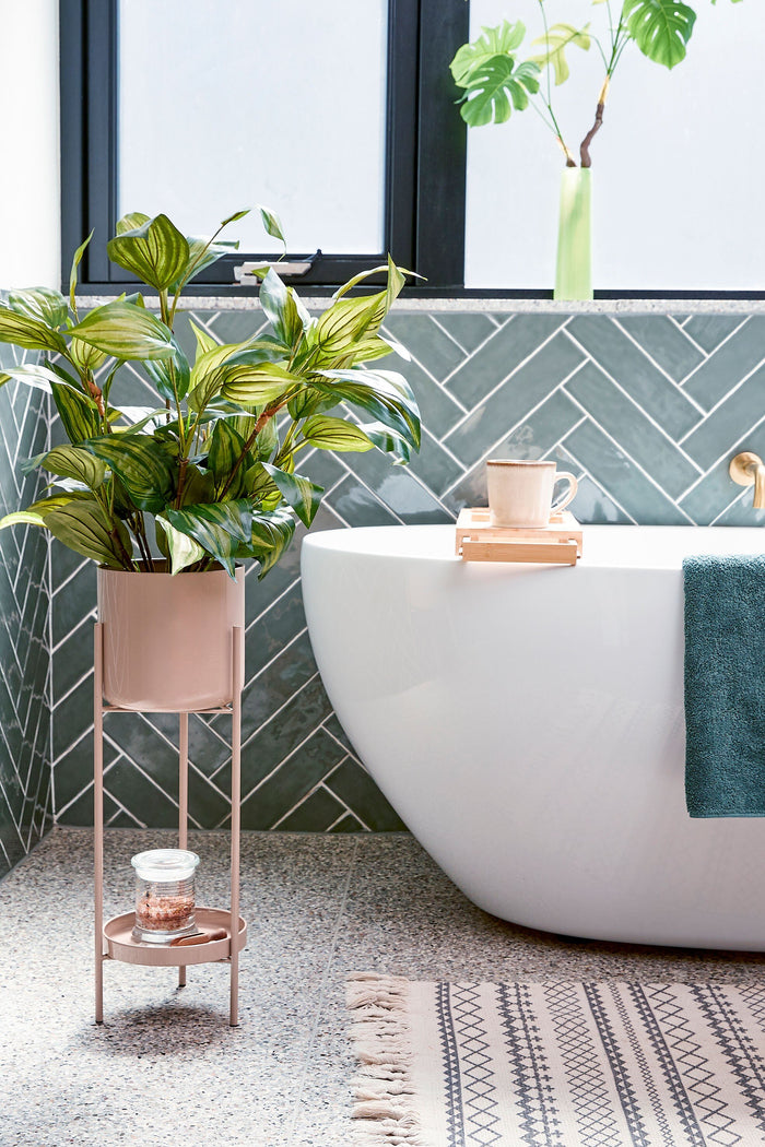 Mica Decorations Colyn Bloempot - H60 x Ø19 cm - IJzer - Lichtroze