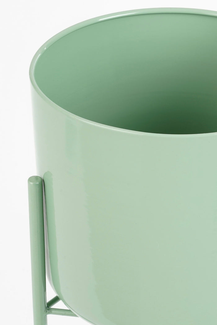 Mica Decorations Colyn Bloempot - H60 x Ø19 cm - IJzer - Mintgroen