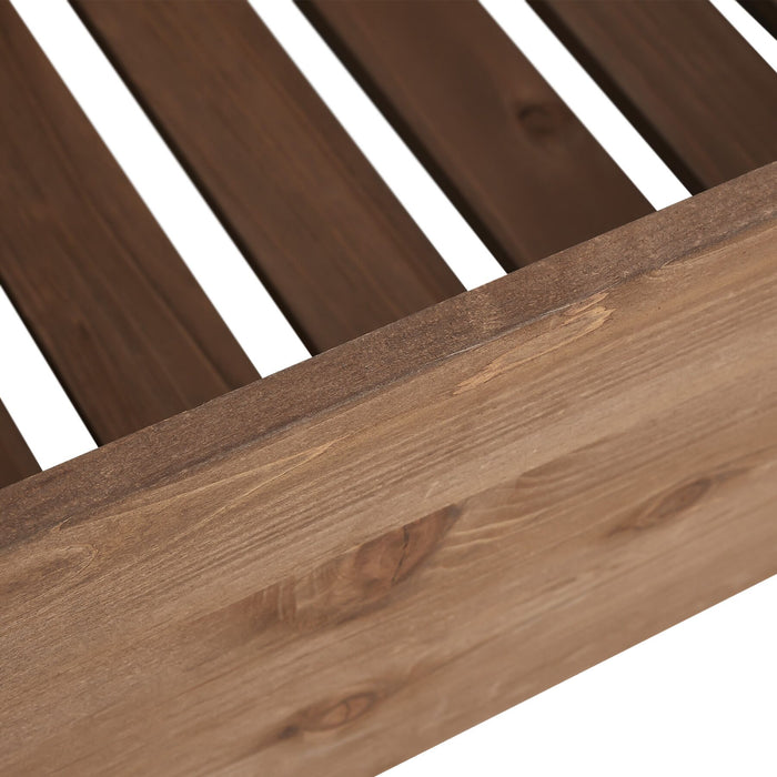 tectake® Plantenbak Flora, gelakt hout, met plantenfolie - Bruin