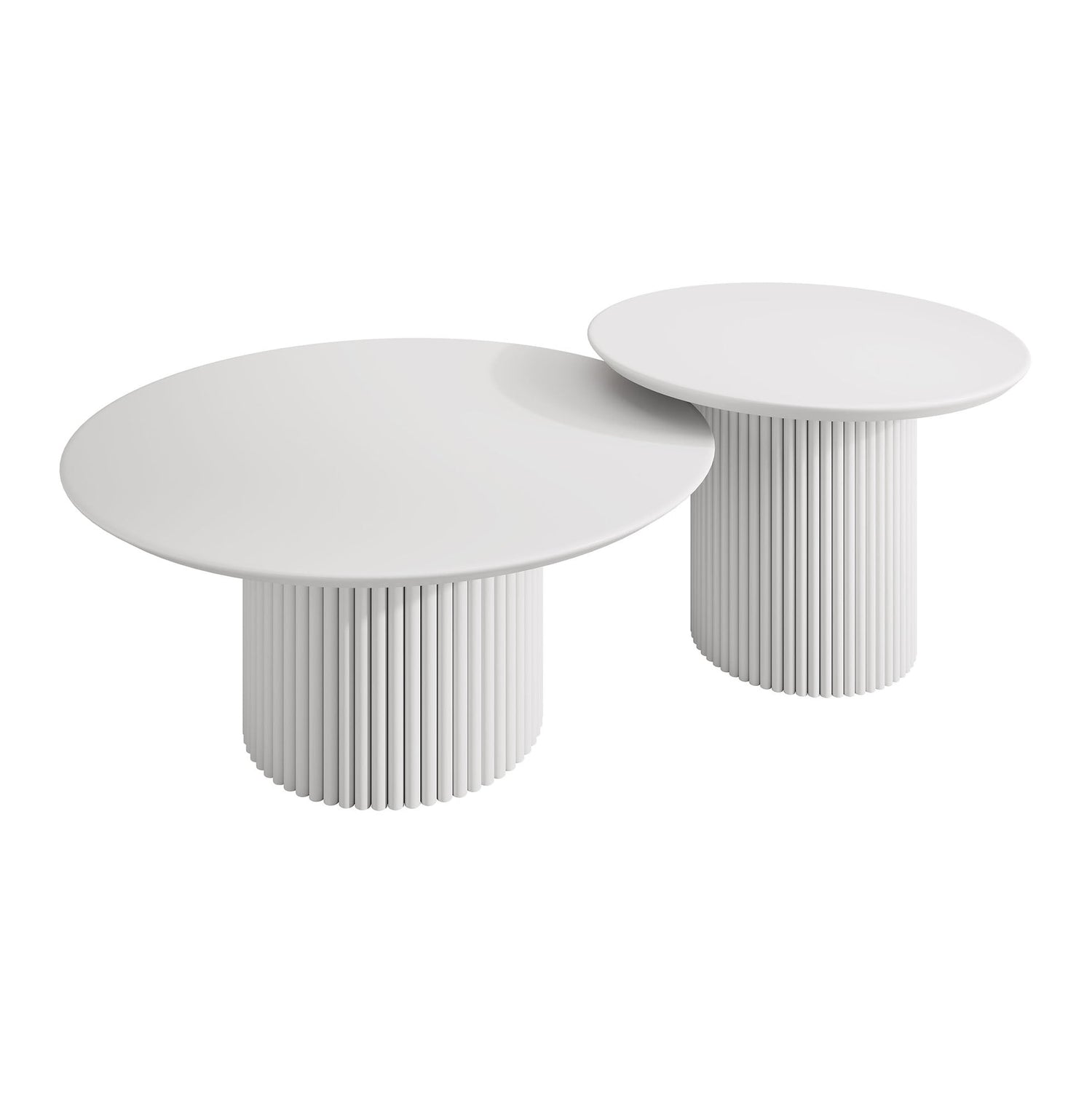 Meubella - Salontafel Mixx - Wit - Set van 2