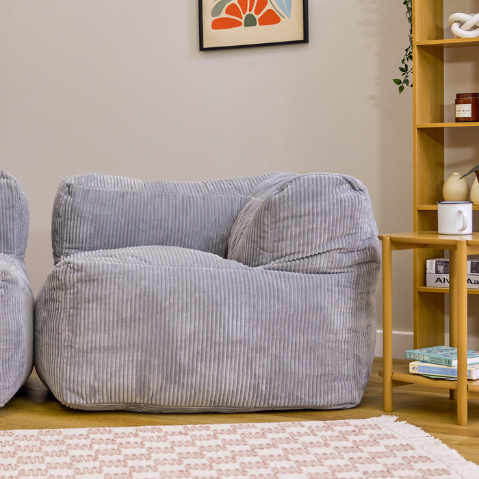 icon Zen Modulaire Bank Element - Hoekstuk - Ribfluweel - Grijs