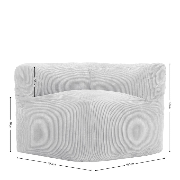 icon Zen Modulaire Bank Element - Hoekstuk - Ribfluweel - Grijs