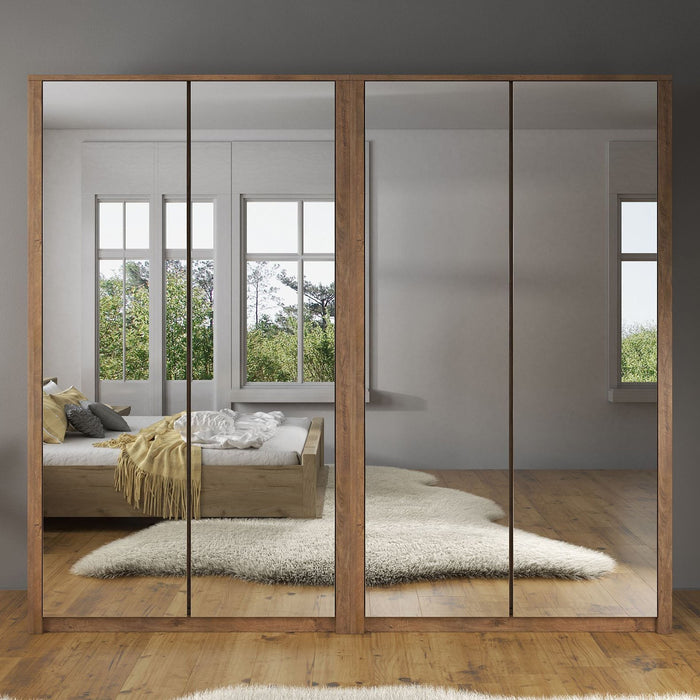 Meubella - Kledingkast Malibu - Eiken - 226 cm - Met spiegel