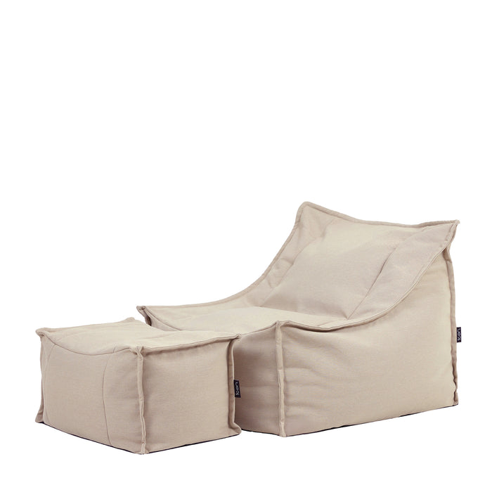 icon Alto Zitzak Fauteuil met Poef - Olefin Binnen en Buiten - Beige