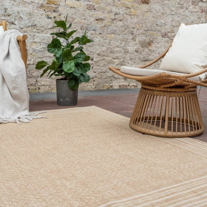 Interieur05 Jute buitenkleed Naturel Visgraat Border - 160 x 230 cm