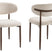 Celia - Eetkamerstoelen Beige Walnoot Set van 2