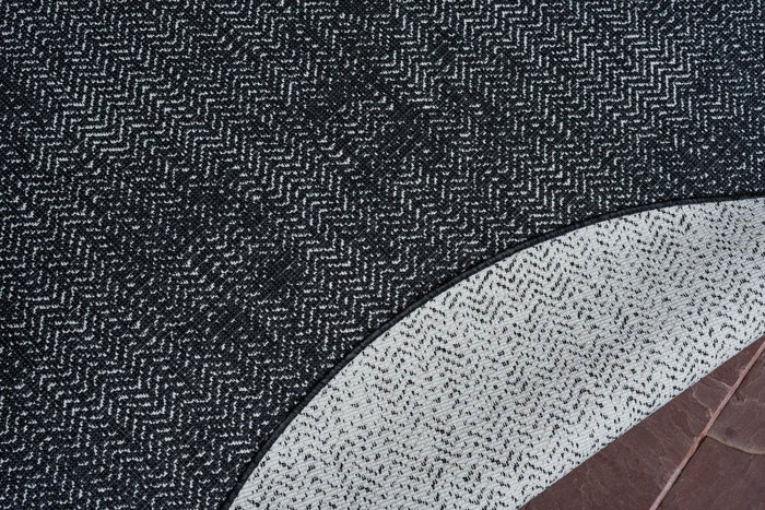Eva Interior Buitenkleed Dahl Rond - Zwart - Dubbelzijdig