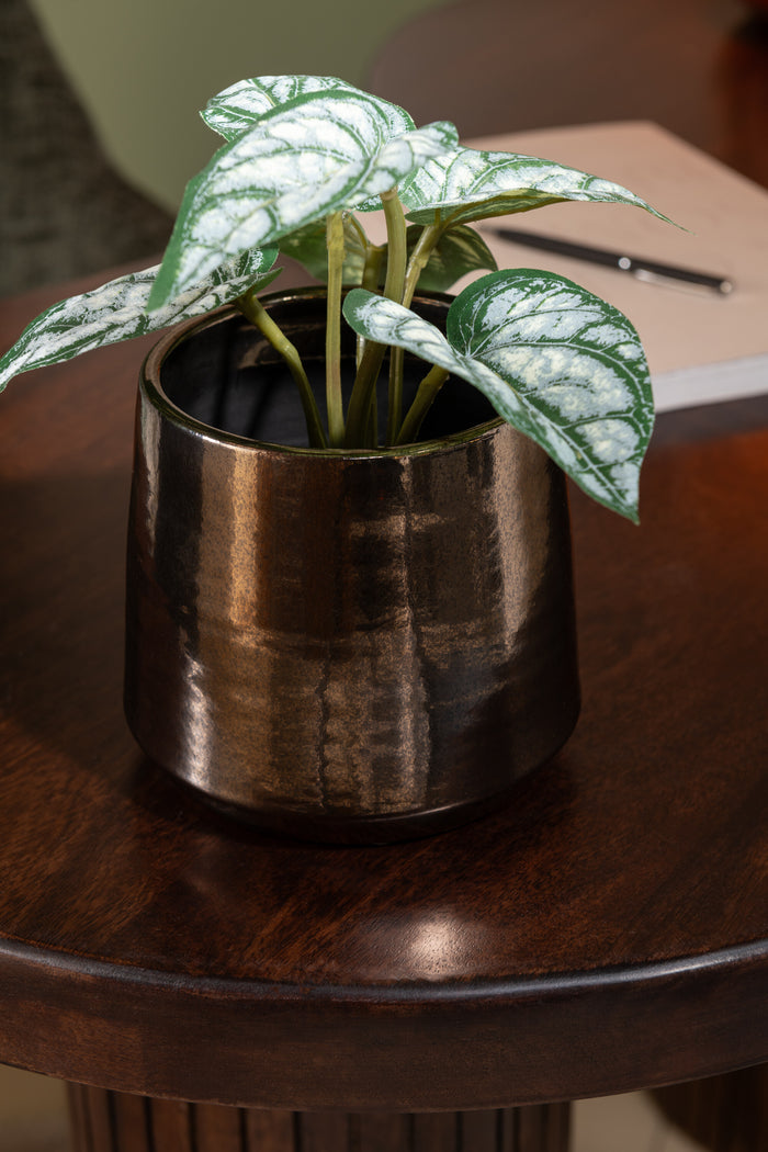 J-Line bloempot Rond - keramiek - goud  - medium - Ø 24 cm