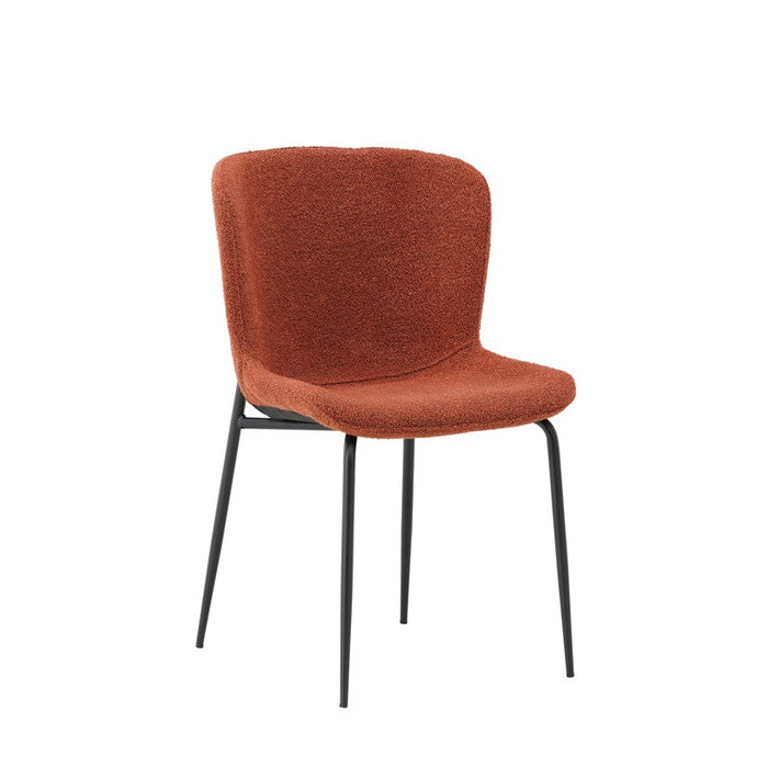 Rebellenclub Drammen Eetkamerstoel - Set van 2 - RoodBruin BouclŽ