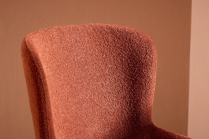 Rebellenclub Drammen Eetkamerstoel - Set van 2 - RoodBruin BouclŽ