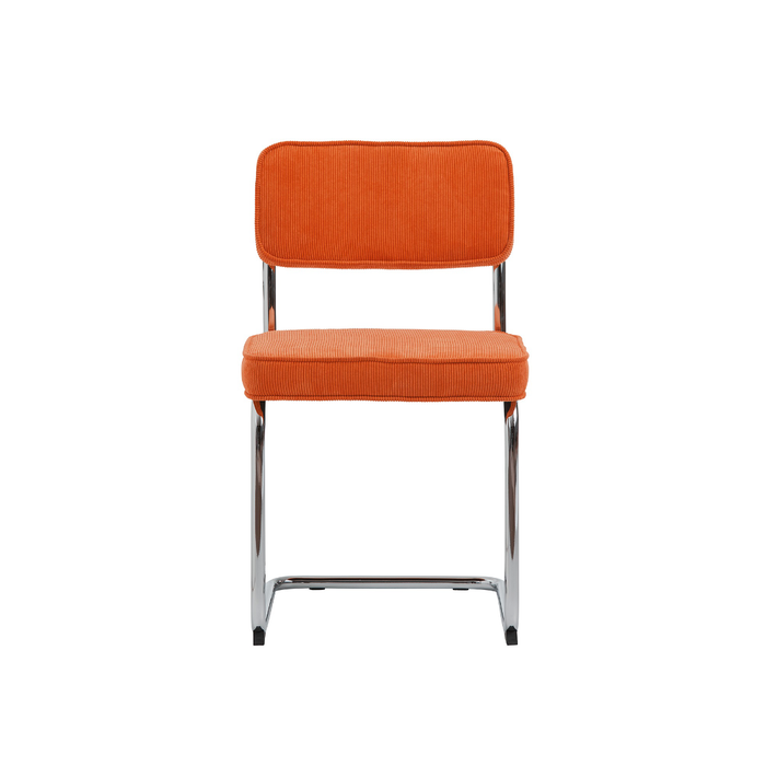 Rebellenclub Luxor Eetkamerstoel - Set van 4 - Oranje Ribstof