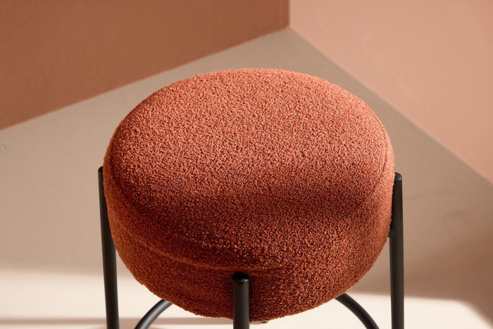 Rebellenclub Mossby Barkkruk Laag - RoodBruin BouclŽ